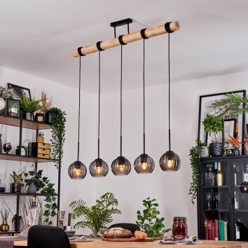 Koyoto Hanglamp, Kogellampje, Hanglamp Natuurlijke kleuren, Zwart, 5-lichts Koyoto Hanglamp, Kogellampje, Hanglamp Natuurlijke kleuren, Zwart, 5-lichts