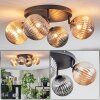 Chehalis Plafondlamp, Kogellampje Amber, Rookkleurig, 4-lichts