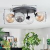 Chehalis Plafondlamp, Kogellampje Amber, Duidelijk, Rookkleurig, 4-lichts
