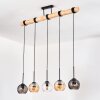 Koyoto Hanglamp, Kogellampje, Hanglamp Natuurlijke kleuren, Zwart, 5-lichts