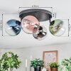 Chehalis Plafondlamp, Kogellampje Blauw, Chroom, Groen, Duidelijk, Koperkleurig, Rookkleurig, 4-lichts