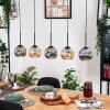 Ripoll Hanglamp, Kogellampje, Hanglamp Natuurlijke kleuren, Zwart, 5-lichts
