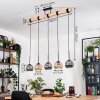 Ripoll Hanglamp, Kogellampje, Hanglamp Natuurlijke kleuren, Zwart, 5-lichts