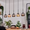 Ripoll Hanglamp, Kogellampje, Hanglamp Natuurlijke kleuren, Zwart, 5-lichts