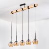 Koyoto Hanglamp, Kogellampje, Hanglamp Natuurlijke kleuren, Zwart, 5-lichts