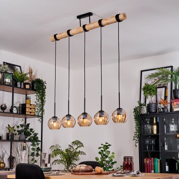 Koyoto Hanglamp, Kogellampje, Hanglamp Natuurlijke kleuren, Zwart, 5-lichts Koyoto Hanglamp, Kogellampje, Hanglamp Natuurlijke kleuren, Zwart, 5-lichts