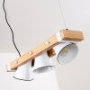 Oksbol Hanglamp Bruin, Hout licht, Wit, 3-lichts