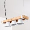 Oksbol Hanglamp Bruin, Hout licht, Wit, 3-lichts