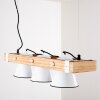 Oksbol Hanglamp Bruin, Hout licht, Wit, 3-lichts