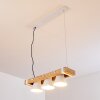 Oksbol Hanglamp Bruin, Hout licht, Wit, 3-lichts