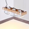 Oksbol Hanglamp Bruin, Hout licht, Wit, 3-lichts