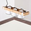 Oksbol Hanglamp Bruin, Hout licht, Wit, 3-lichts