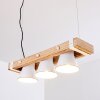 Oksbol Hanglamp Bruin, Hout licht, Wit, 3-lichts