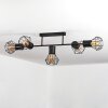 Bardhaman Plafondlamp Zwart, 5-lichts