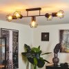 Bardhaman Plafondlamp Zwart, 5-lichts