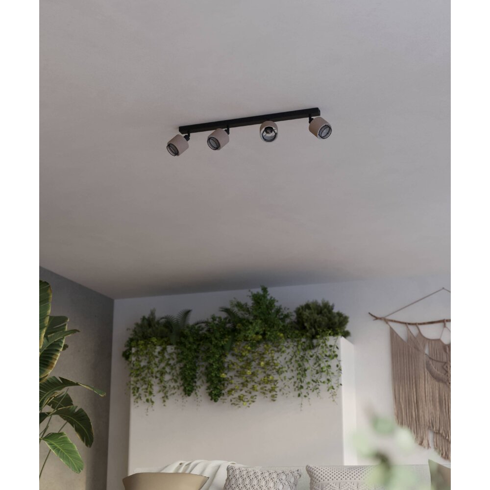 Eglo verlichting ROSLEY Plafondlamp, Plafondspot Zwart, 4-lichts main product photo