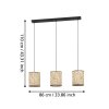 Eglo verlichting BUTTERBURN Hanglamp Zwart, 3-lichts