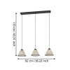 Eglo verlichting OXPARK Hanglamp Zwart, 3-lichts