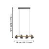 Eglo verlichting HORNWOOD-Z Hanglamp LED Bruin, Zwart, 4-lichts, Kleurwisselaar