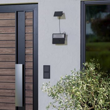 Eglo verlichting PANETTIERI Zonne-licht LED Zwart, 1-licht, Bewegingsmelder Eglo verlichting PANETTIERI Zonne-licht LED Zwart, 1-licht, Bewegingsmelder