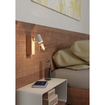 Eglo verlichting EGLO Plafondspot, Wandlamp Bruin, Wit