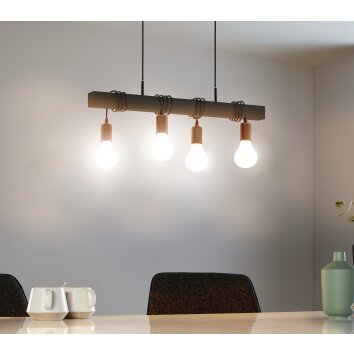 Eglo verlichting TOWNSHEND Hanglamp Zwart, 4-lichts
