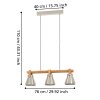 Eglo verlichting CAWTON Hanglamp Bruin, Staal geborsteld, 3-lichts