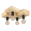 Eglo verlichting HALKIN Plafondlamp Bruin, Zwart, 4-lichts