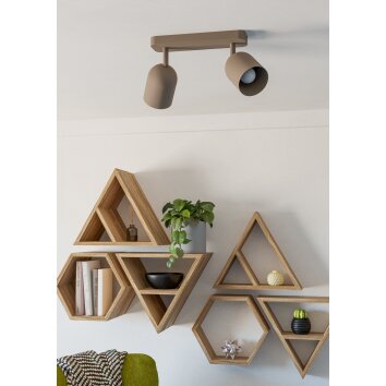 Eglo verlichting TILSTON Plafondlamp, Plafondspot Zandkleurig, 2-lichts