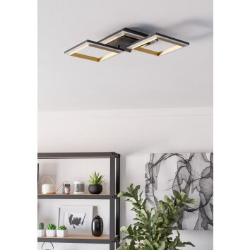 Eglo verlichting CALLIERA Plafondlamp LED Messing, Zwart