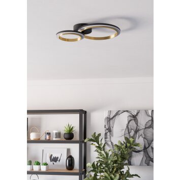 Eglo verlichting CALLIERA Plafondlamp LED Messing, Zwart