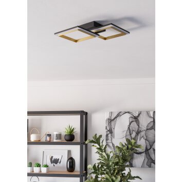Eglo verlichting CALLIERA Plafondlamp LED Messing, Zwart