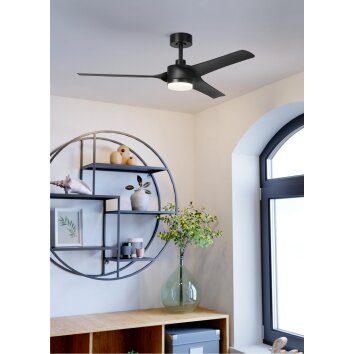 Eglo verlichting ORCUTT Plafondventilator met verlichting LED Zwart, Afstandsbediening