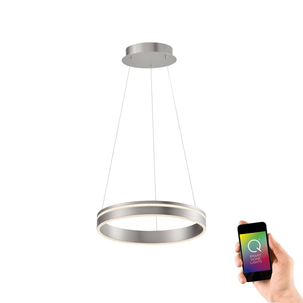 Paul Neuhaus Q-VITO Hanglamp LED roestvrij staal, 1-licht, Afstandsbediening main product photo