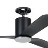 Eglo verlichting Bündiger Plafondventilator met verlichting LED Zwart, Afstandsbediening, Kleurwisselaar