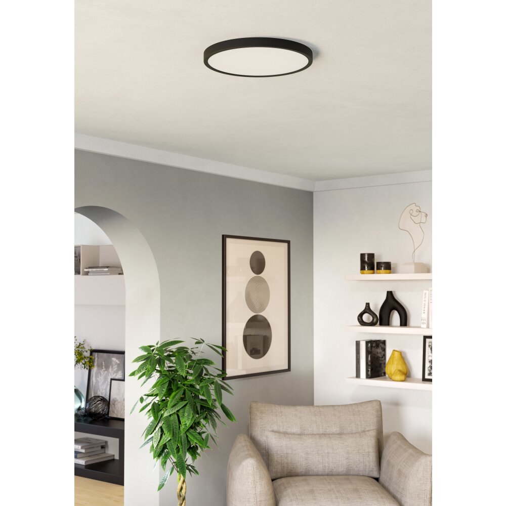 Eglo verlichting 6-Z Plafondlamp, Wandlamp LED Zwart, Kleurwisselaar main product photo