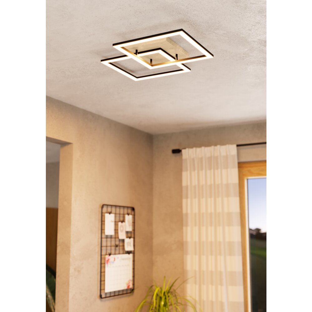 Eglo verlichting LOMALTAS-Z Plafondlamp LED Bruin, Zwart main product photo