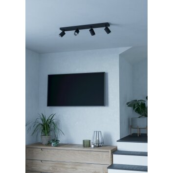 Eglo verlichting MELITELLO-Z Plafondlamp, Plafondspot LED Zwart, Kleurwisselaar