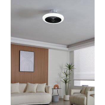 Eglo verlichting mit Plafondventilator met verlichting LED Zwart, Wit, Afstandsbediening