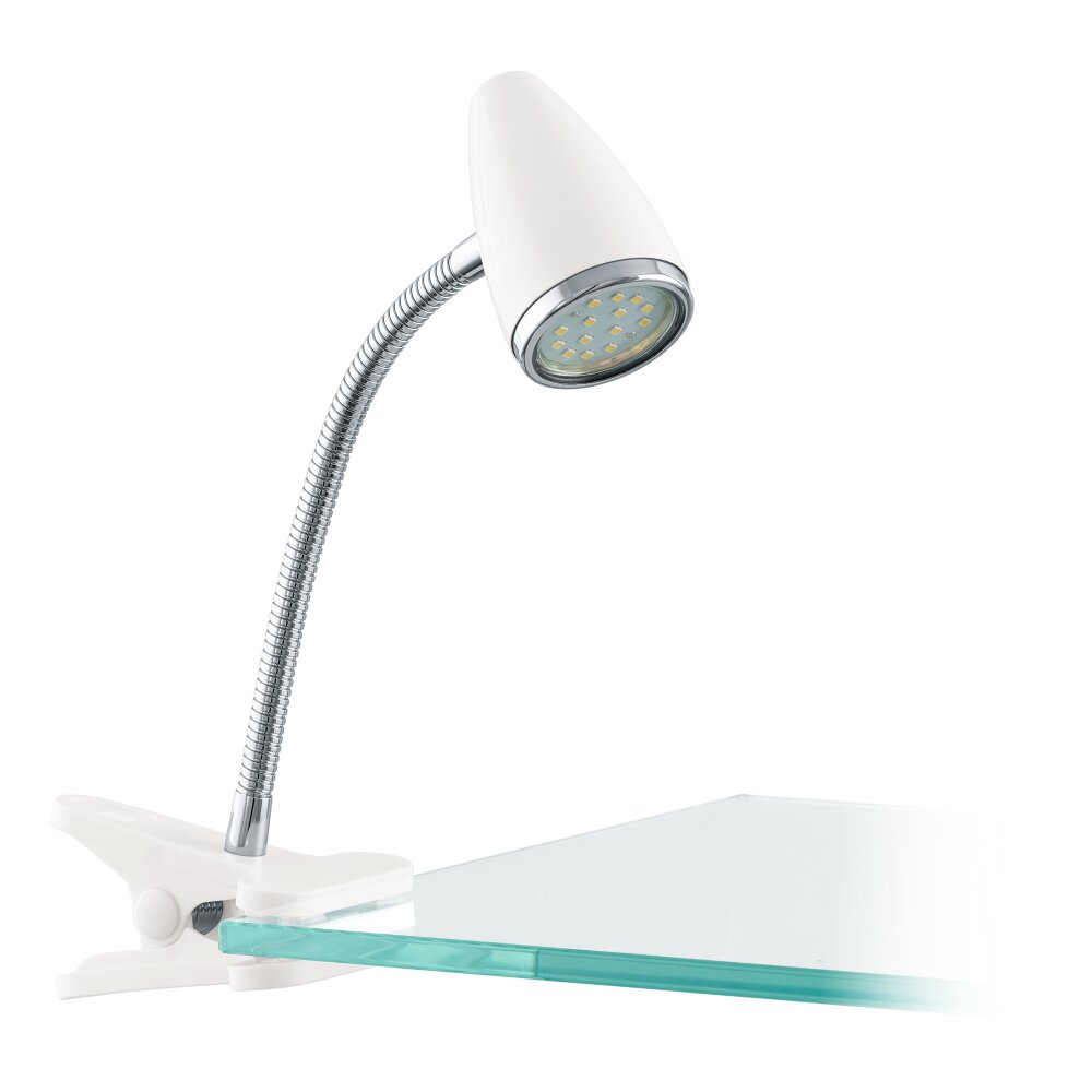 Eglo verlichting EGLO Klemlamp LED Chroom, Wit main product photo