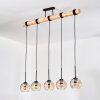 Koyoto Hanglamp, Kogellampje, Hanglamp Natuurlijke kleuren, Zwart, 5-lichts