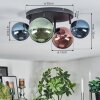 Chehalis Plafondlamp, Kogellampje Blauw, Groen, Koperkleurig, 4-lichts