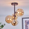 Chehalis Plafondlamp, Kogellampje 33 cm Amber, 4-lichts