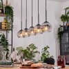 Ripoll Hanglamp, Kogellampje, Hanglamp Natuurlijke kleuren, Zwart, 5-lichts