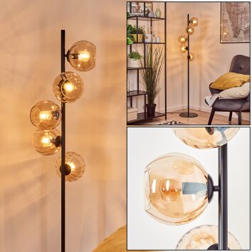 Koyoto Kogellampje, Staande lamp Amber, 5-lichts