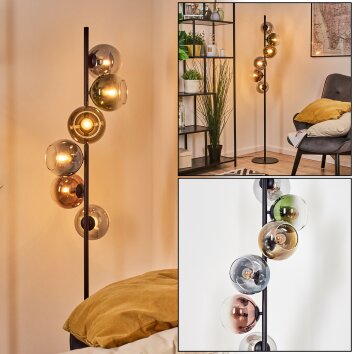 Koyoto Kogellampje, Staande lamp Blauw, Chroom, Goud, Groen, Duidelijk, Koperkleurig, Rookkleurig, 6-lichts