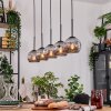 Ripoll Hanglamp, Kogellampje, Hanglamp Natuurlijke kleuren, Zwart, 5-lichts