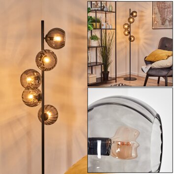 Koyoto Kogellampje, Staande lamp Rookkleurig, 5-lichts