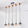 Ripoll Hanglamp, Kogellampje, Hanglamp Natuurlijke kleuren, Zwart, 5-lichts