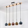 Ripoll Hanglamp, Kogellampje, Hanglamp Natuurlijke kleuren, Zwart, 5-lichts